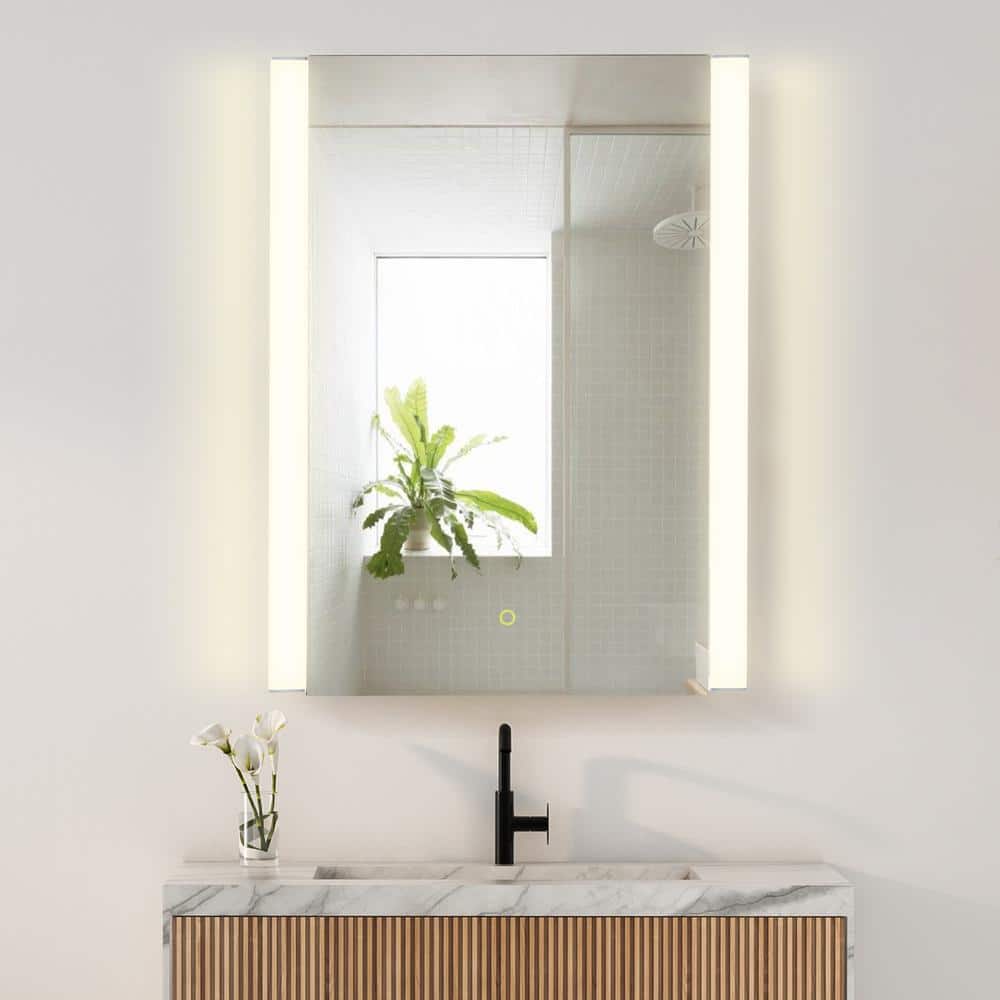 Altair Serra 24 in. W. x 32 in. H Rectangular Aluminum Medicine Cabinet with Mirror