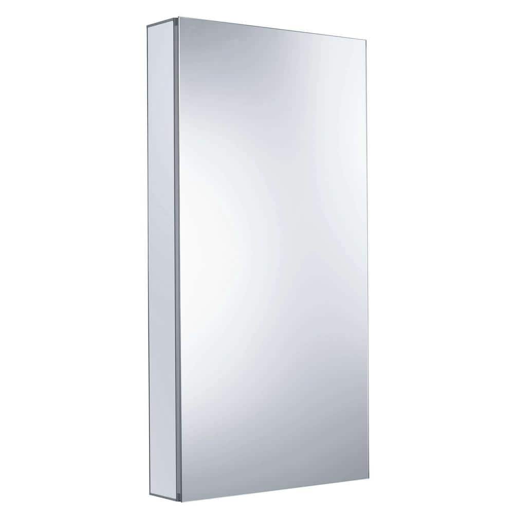 FINE FIXTURES 20 in. x 40 in. Recessed or Surface Wall Mount Medicine Cabinet with Mirror in Silver