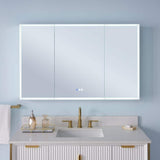 WELLFOR 48 in. W x 30 in. H Rectangular Aluminum Recessed/Surface Mount LED Medicine Cabinet with Mirror, 3x Magnifying Mirror