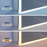 WELLFOR 48 in. W x 30 in. H Rectangular Aluminum Recessed/Surface Mount LED Medicine Cabinet with Mirror, 3x Magnifying Mirror