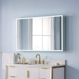 WELLFOR 48 in. W x 30 in. H Rectangular Aluminum Recessed/Surface Mount LED Medicine Cabinet with Mirror, 3x Magnifying Mirror