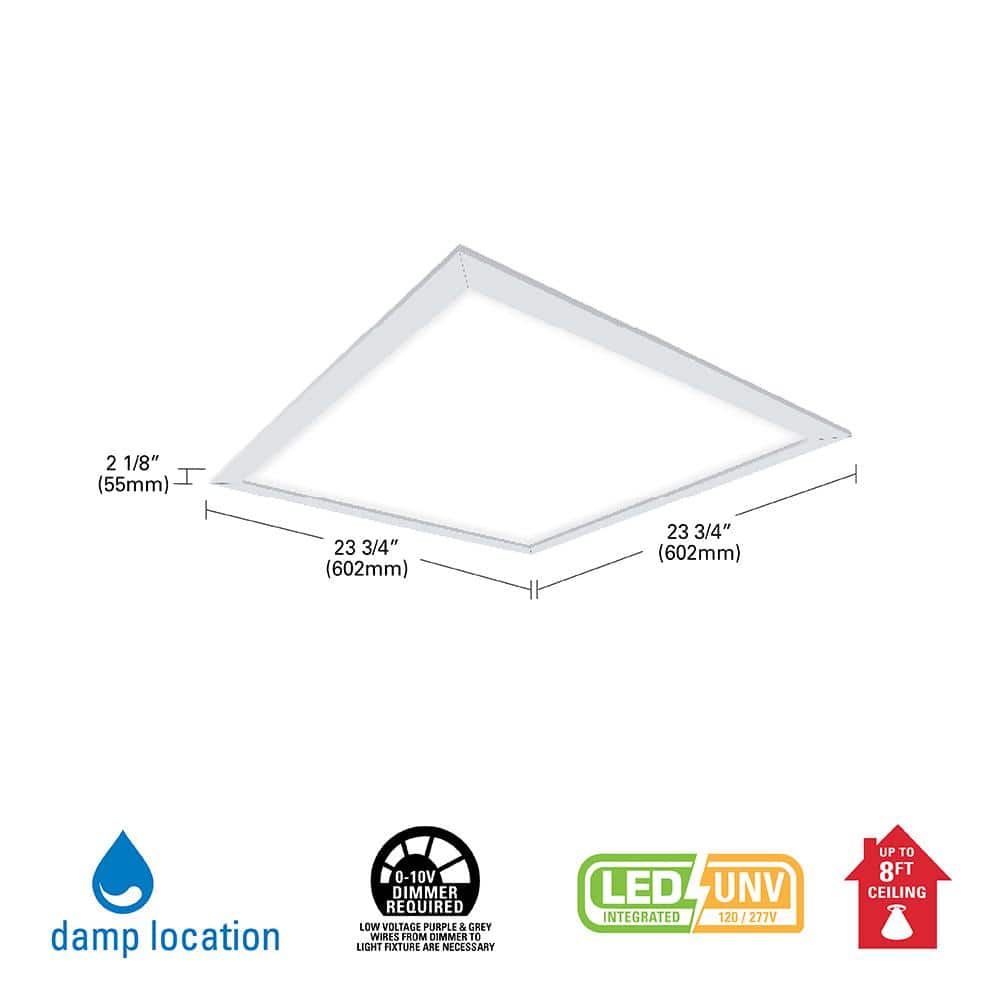 Metalux 2 ft. x 2 ft. 3416 Lumens Integrated LED Panel Light 4000K