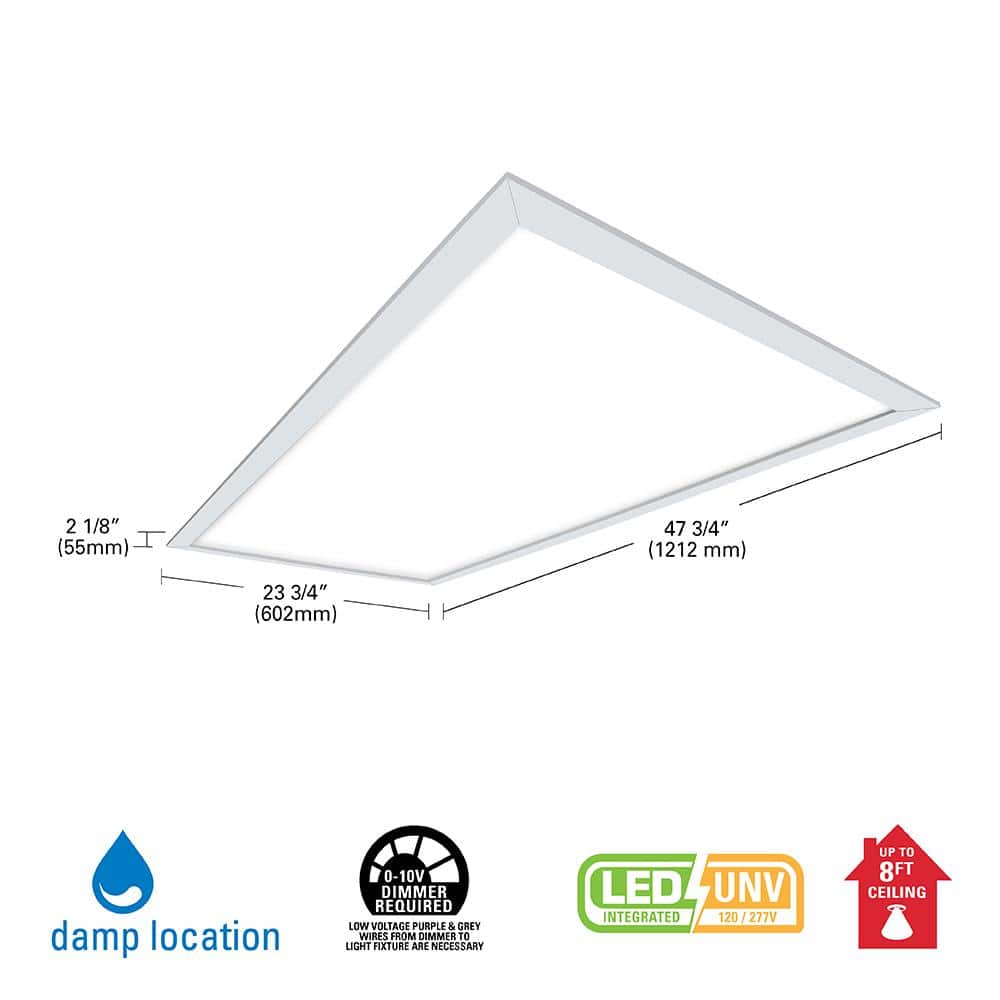 Metalux 2 ft. x 4 ft. 4500 Lumens Integrated LED Flat Panel Light 4000K