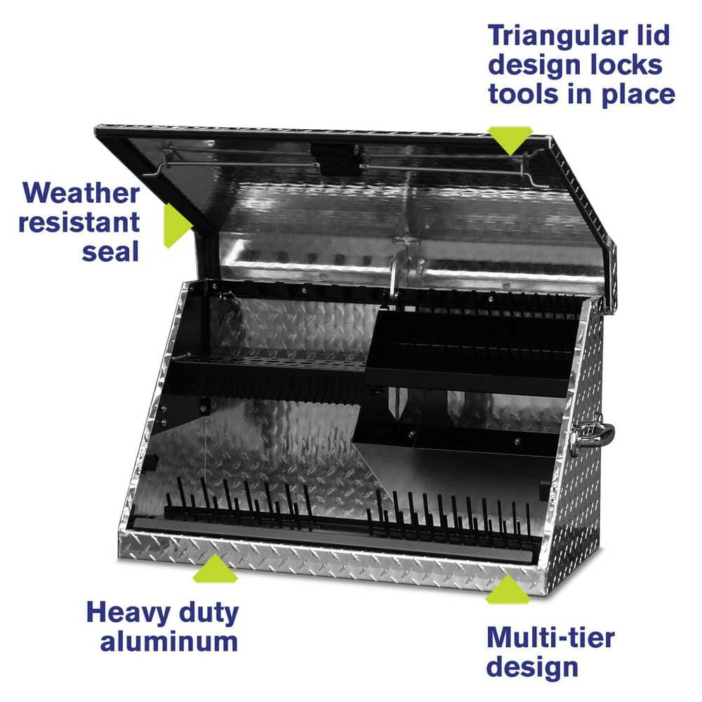 Montezuma 31 in. W x 16 in. D Portable Triangle Top Tool Chest for Sockets, Wrenches and Screwdrivers in Aluminum