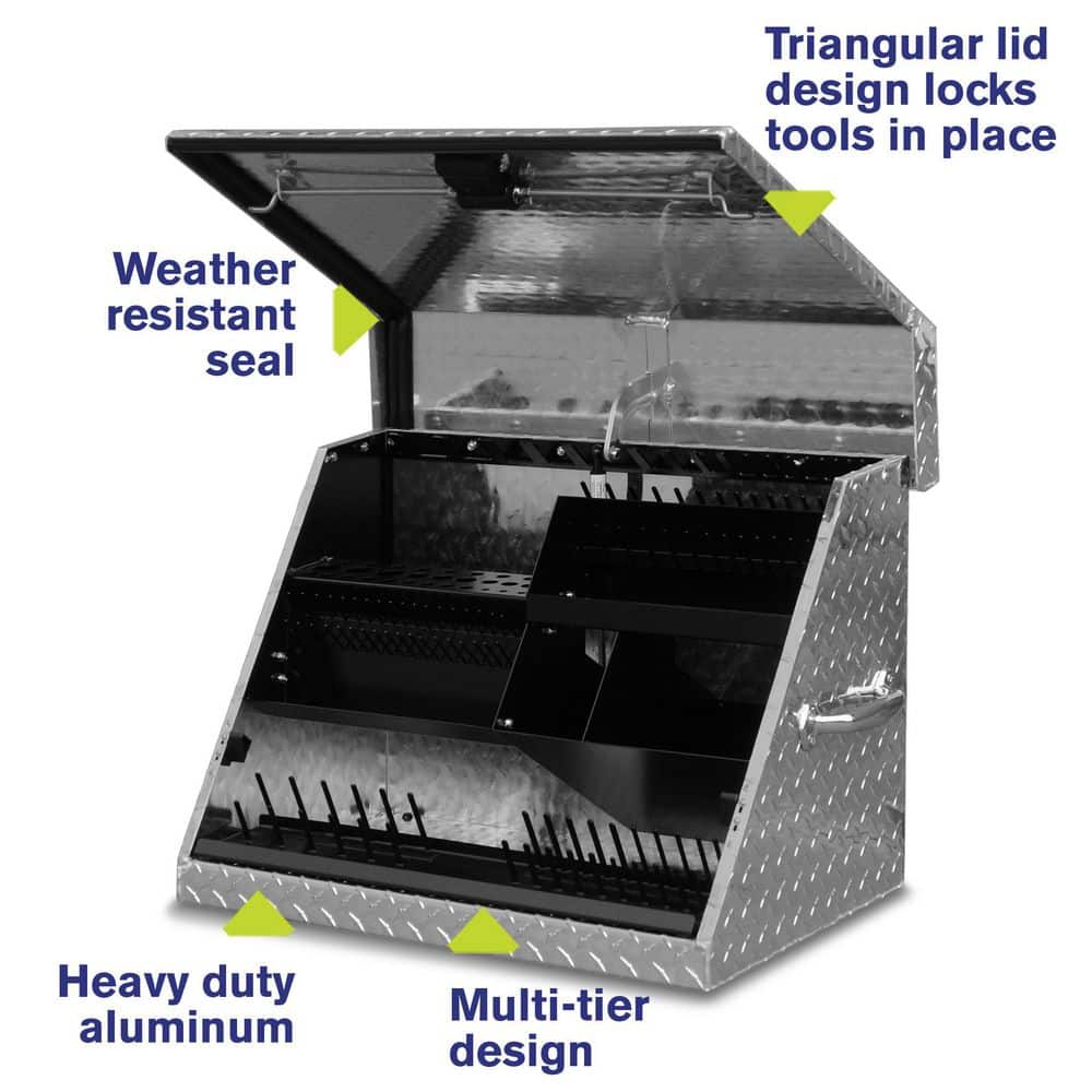 Montezuma 27 in. W x 18 in. D Portable Triangle Top Tool Chest for Sockets, Wrenches and Screwdrivers in Aluminum