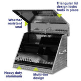 Montezuma 27 in. W x 18 in. D Portable Triangle Top Tool Chest for Sockets, Wrenches and Screwdrivers in Aluminum