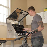Montezuma 27 in. W x 18 in. D Portable Triangle Top Tool Chest for Sockets, Wrenches and Screwdrivers in Aluminum