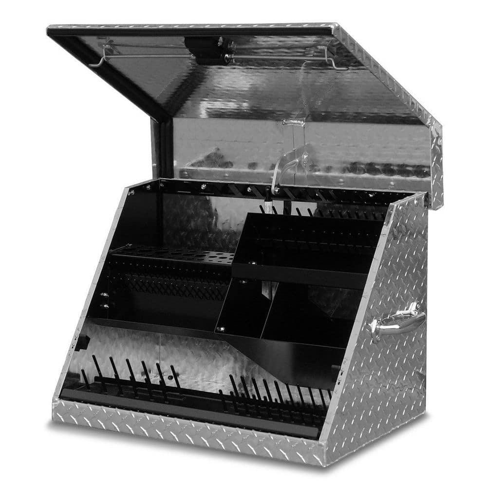 Montezuma 27 in. W x 18 in. D Portable Triangle Top Tool Chest for Sockets, Wrenches and Screwdrivers in Aluminum