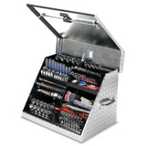 Montezuma 27 in. W x 18 in. D Portable Triangle Top Tool Chest for Sockets, Wrenches and Screwdrivers in Aluminum