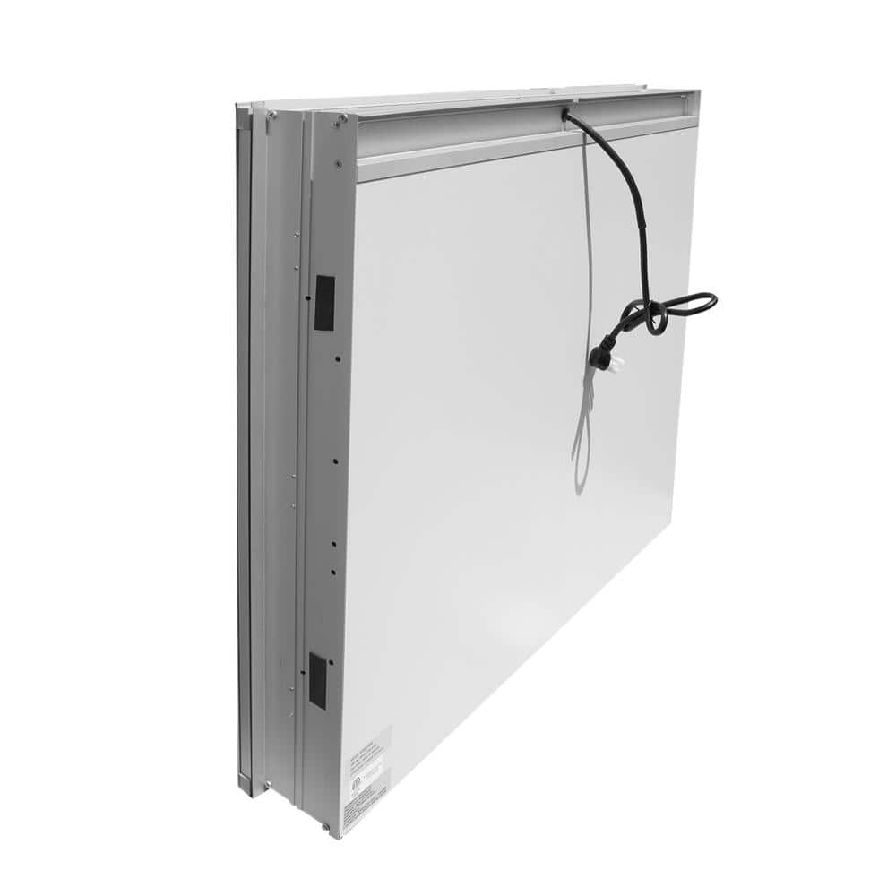 WELLFOR 30 in. W x 30 in. H Rectangular Aluminum Recessed or Surface Mount Medicine Cabinet with Mirror and Lighted,Double Doors