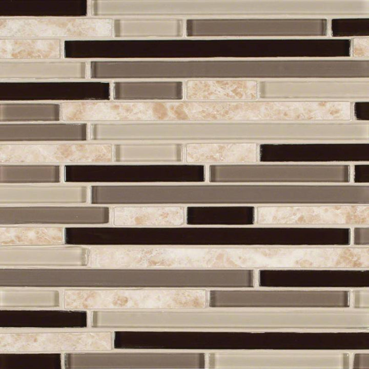 MSI Amalfi Cafe Interlocking 12 in. x 12 in. x 6 mm Glossy Glass and Porcelain Mesh-Mounted Mosaic Tile (15 sq. ft./case)