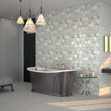 Santa Monica Cold Deco Gray 4x12 Polished Ceramic Wall Tile