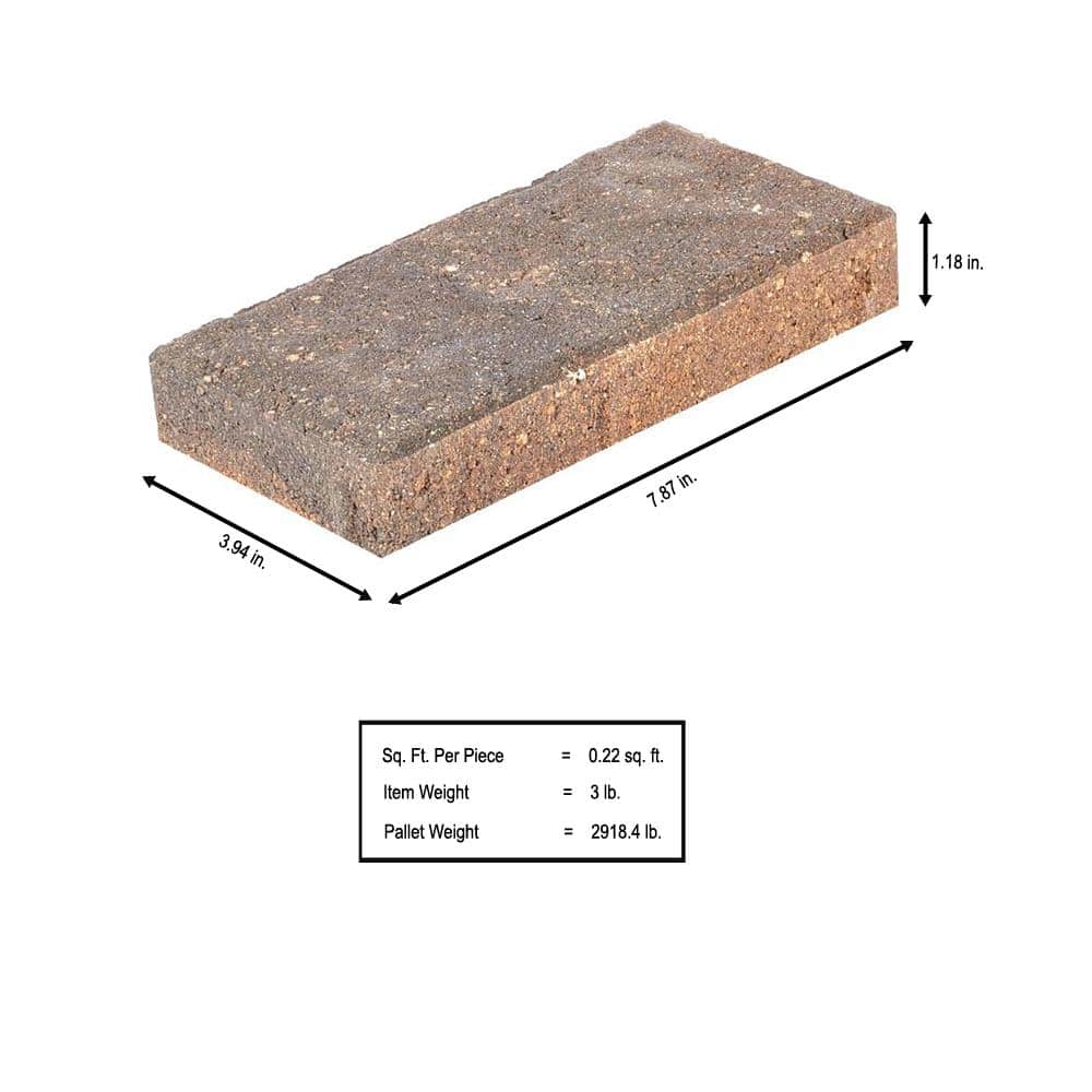 Pavestone Milano Small 7.75 in. x 4 in. x 1.25 in. Amelia Blend Concrete Paver (960 Pcs. / 207 Sq. ft. / Pallet)