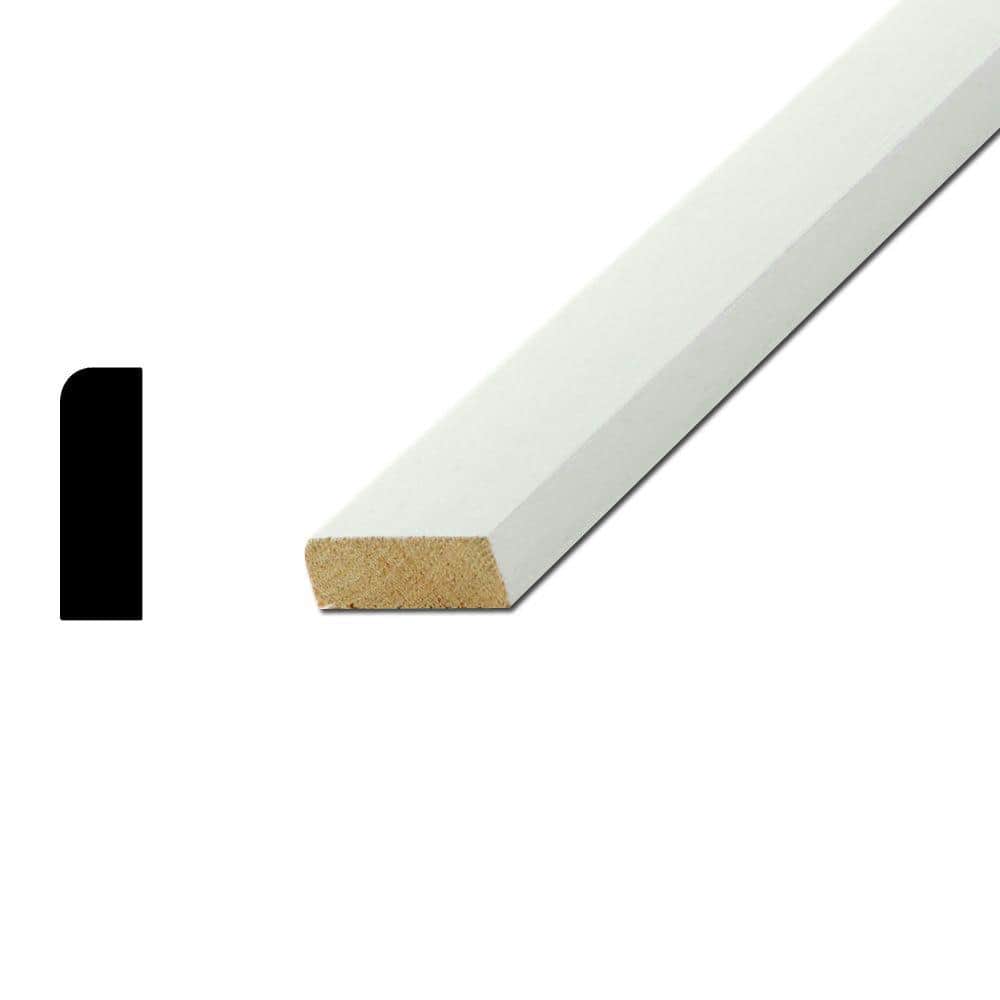 American Wood Moulding WM877 7/16 in. x 1-1/4 in. Primed Finger-Joint Pine Round Edge Stop Molding