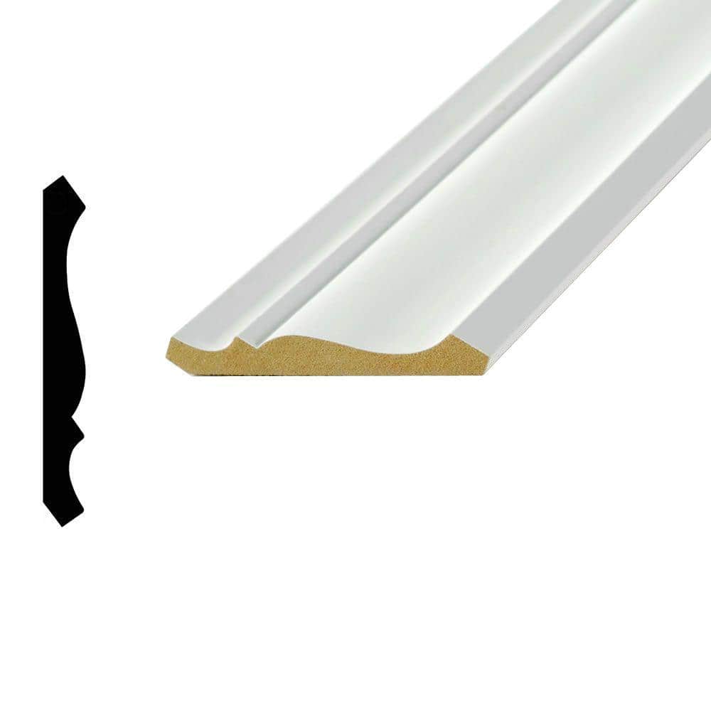 American Wood Moulding LWM47 1/2 in. x 4-5/8 in. Primed Medium-Density Fiberboard (MDF) Crown Moulding