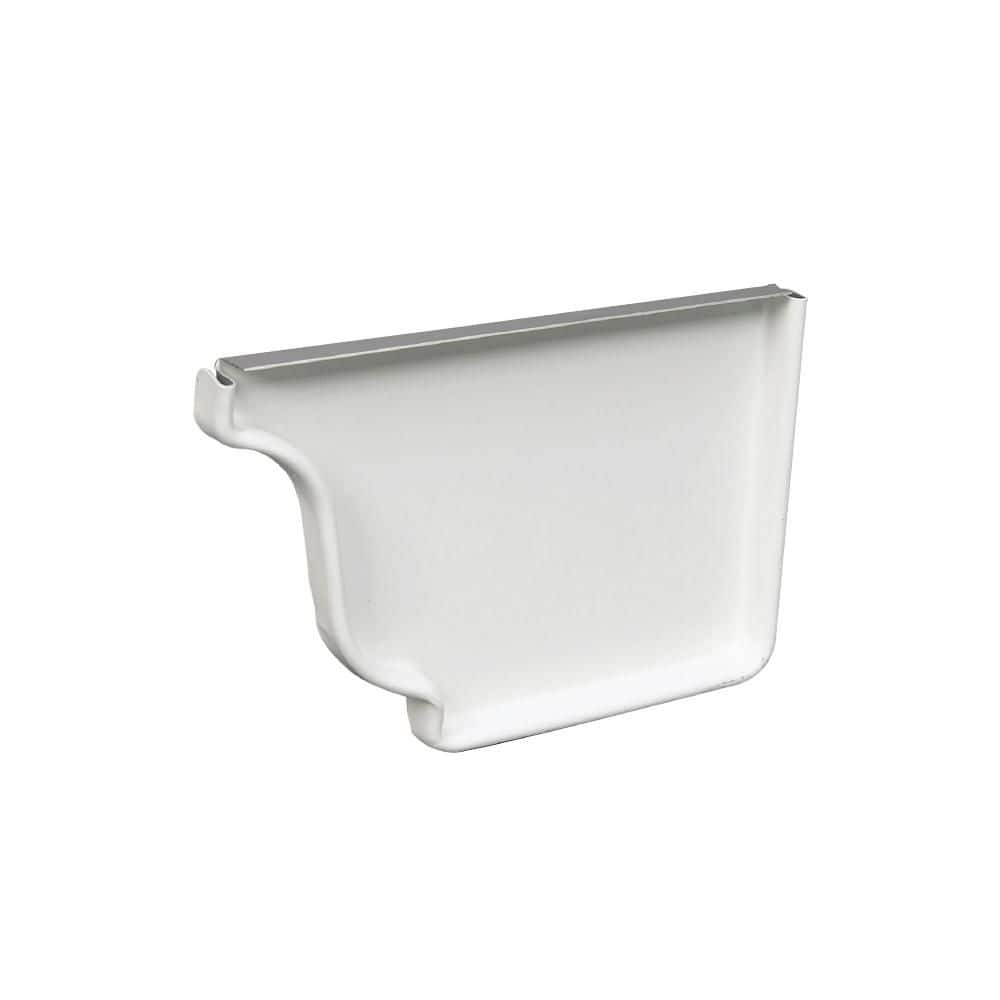 Amerimax Home Products 6 in. White Aluminum K-Style Right End Cap (Right End Cap)
