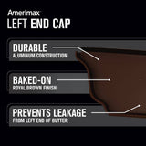 Aluminum Gutter Left End Cap, Royal Brown, 5.25 in. (AFEC525LRB)