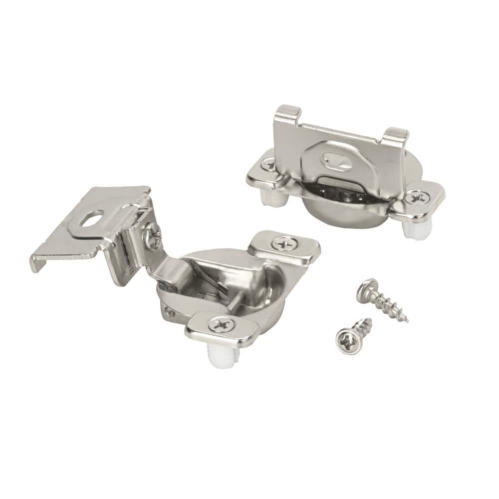 Amerock 1/2 in (13 mm) Overlay Matrix Concealed Nickel Cabinet Hinge, 2-Pack