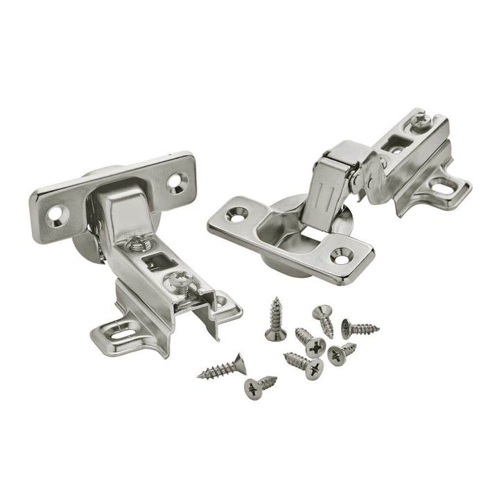 Amerock Full Inset Frameless Concealed Cabinet Hinges, Satin Nickel — 2 Pack