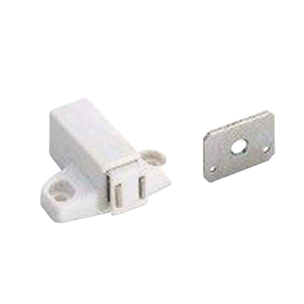 Amerock Magnetic Touch White Latch with Strike, BP32301W
