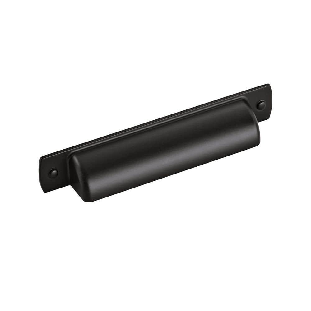 Rochdale 3-3/4 in (96 mm) Center-to-Center Flat Black Cabinet Drawer Cup Pull (10-Pack) by Amerock