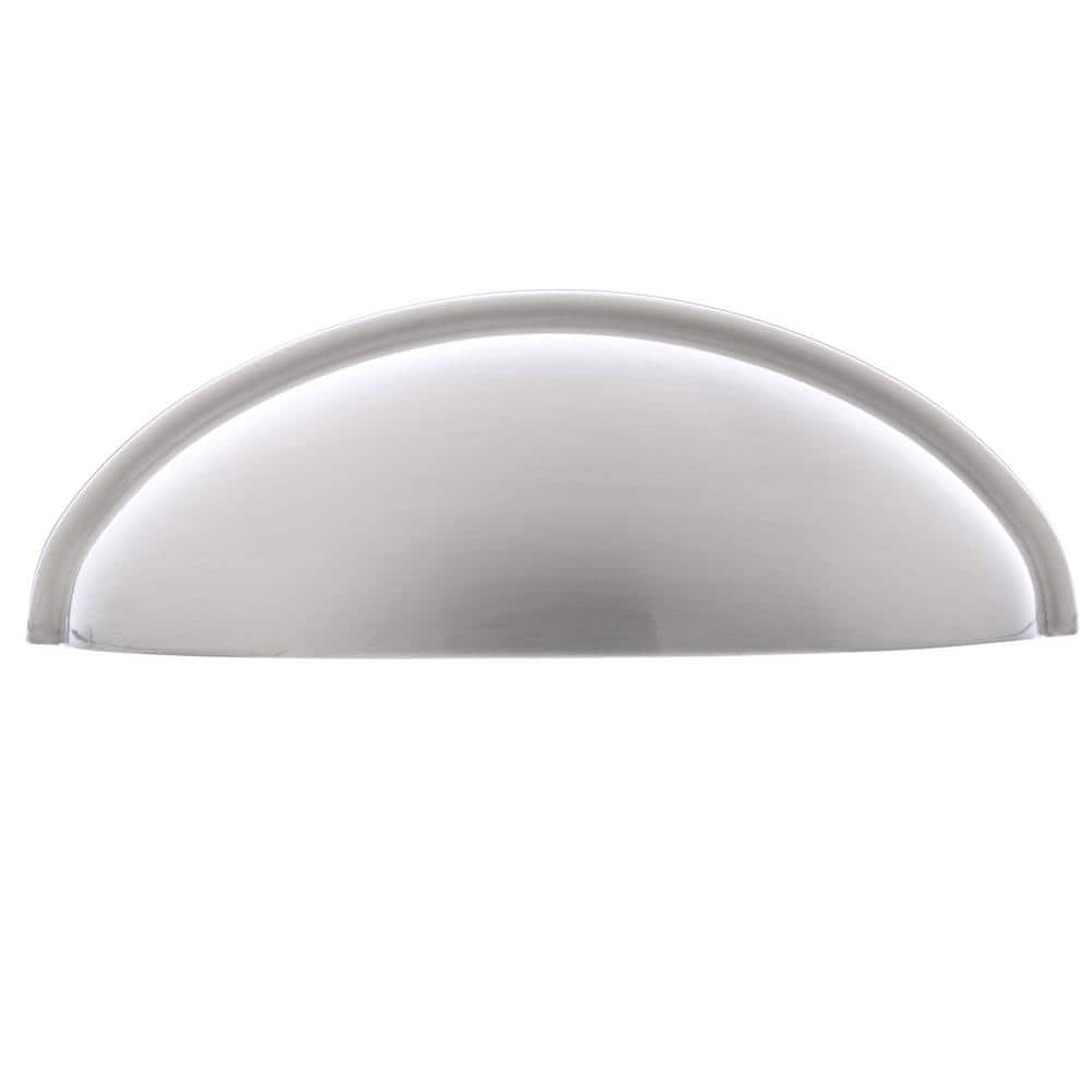 Amerock Cup Pulls Collection 3 in. (76 mm) Center-to-Center Satin Nickel Cabinet Cup Pull, 5-Pack