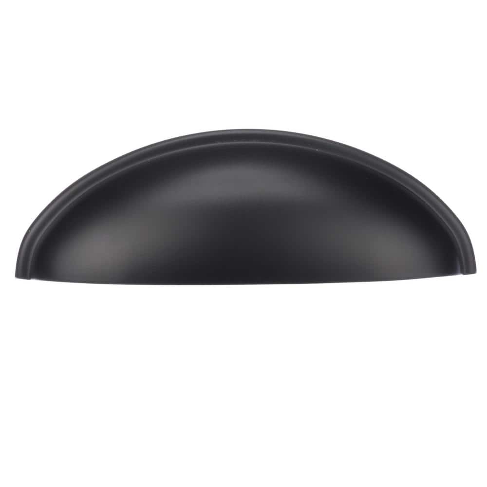 Amerock Ravino 3 in (76 mm) Center-to-Center Matte Black Cabinet Drawer Cup Pull