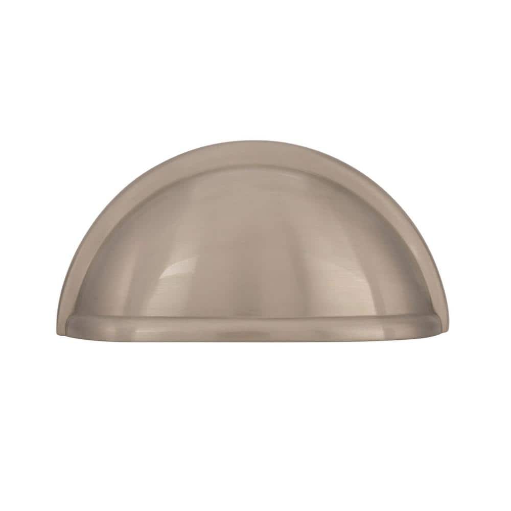 Amerock Cup Pulls 3 in (76 mm) Center-to-Center Satin Nickel Cabinet Drawer Cup Pull