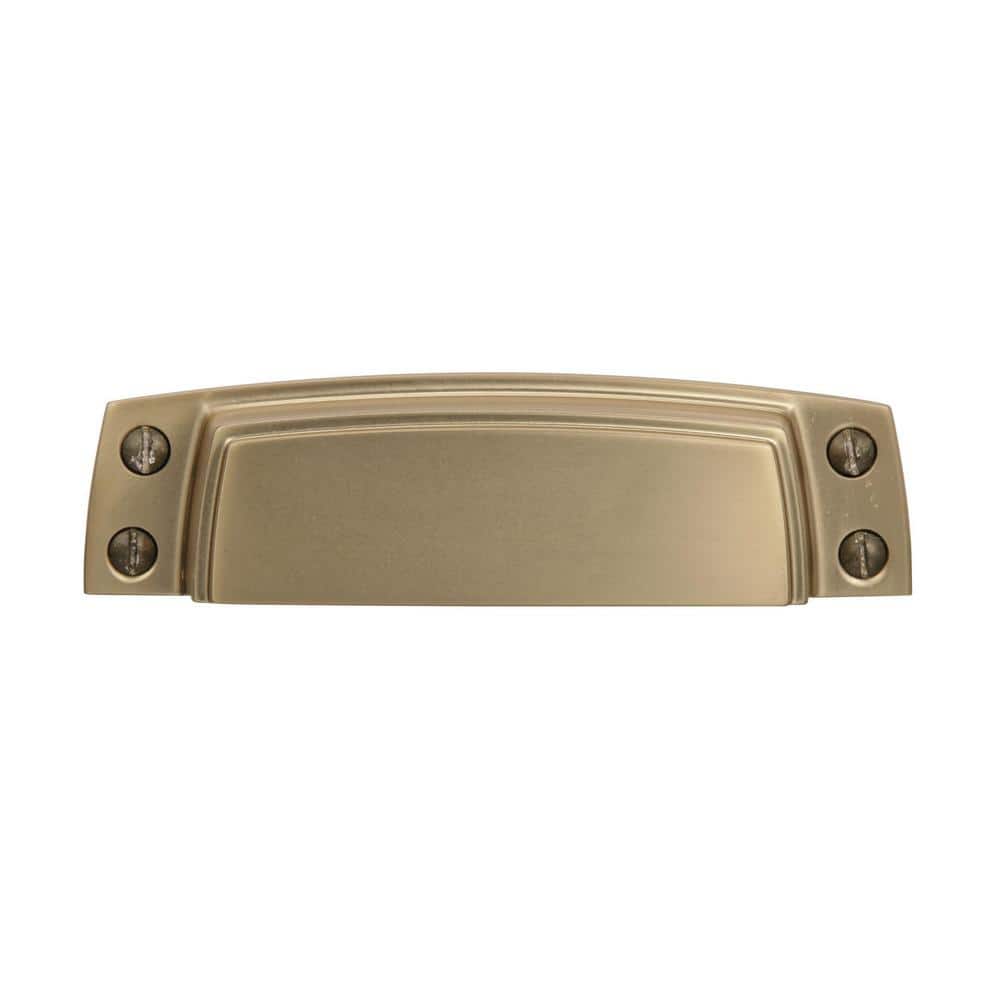 Amerock Highland Ridge 3-1/2 in (89 mm) Center-to-Center Golden Champagne Cabinet Drawer Cup Pull