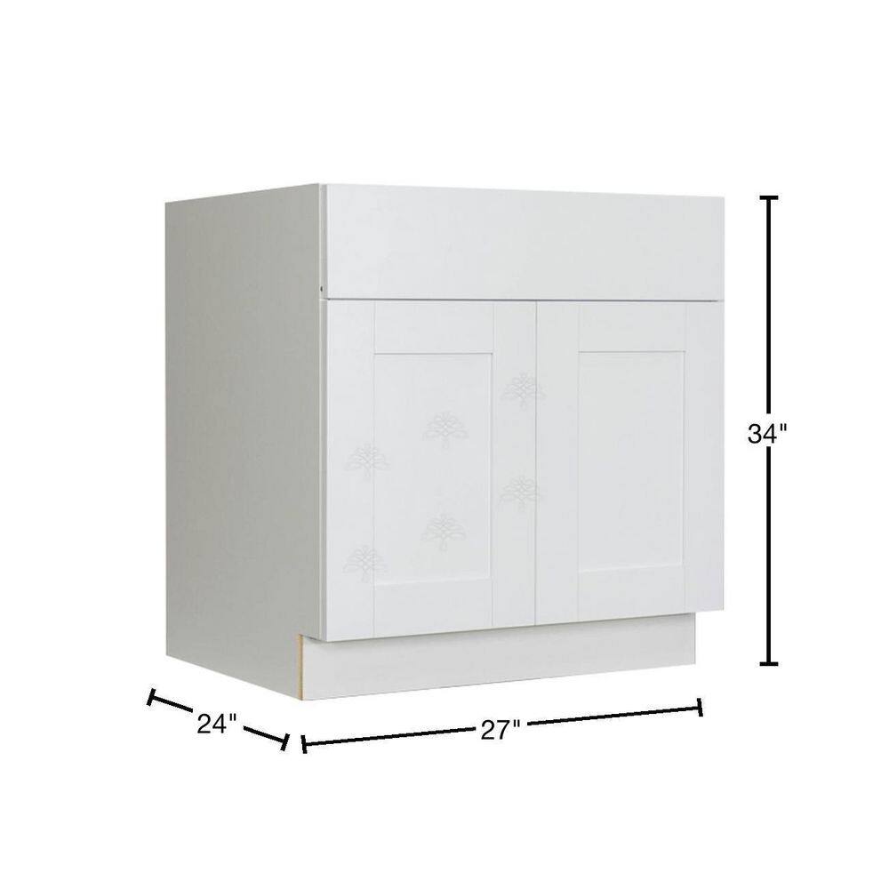 LIFEART CABINETRY Anchester Assembled 27 in. x 34.5 in. x 24 in. Base Cabinet with 2-Door and 1-Drawer in Classic White