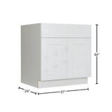 LIFEART CABINETRY Anchester Assembled 27 in. x 34.5 in. x 24 in. Base Cabinet with 2-Door and 1-Drawer in Classic White