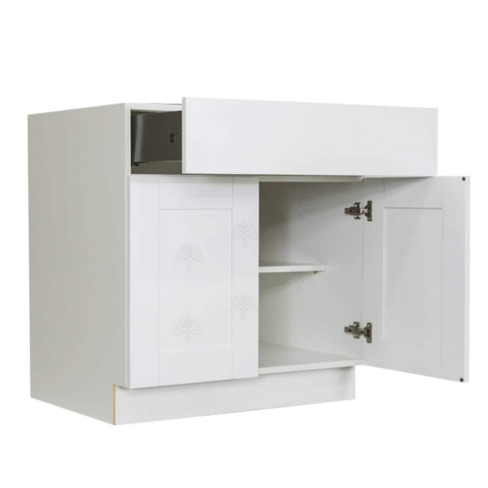 LIFEART CABINETRY Anchester Assembled 27 in. x 34.5 in. x 24 in. Base Cabinet with 2-Door and 1-Drawer in Classic White