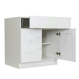 LIFEART CABINETRY Anchester Assembled 27 in. x 34.5 in. x 24 in. Base Cabinet with 2-Door and 1-Drawer in Classic White