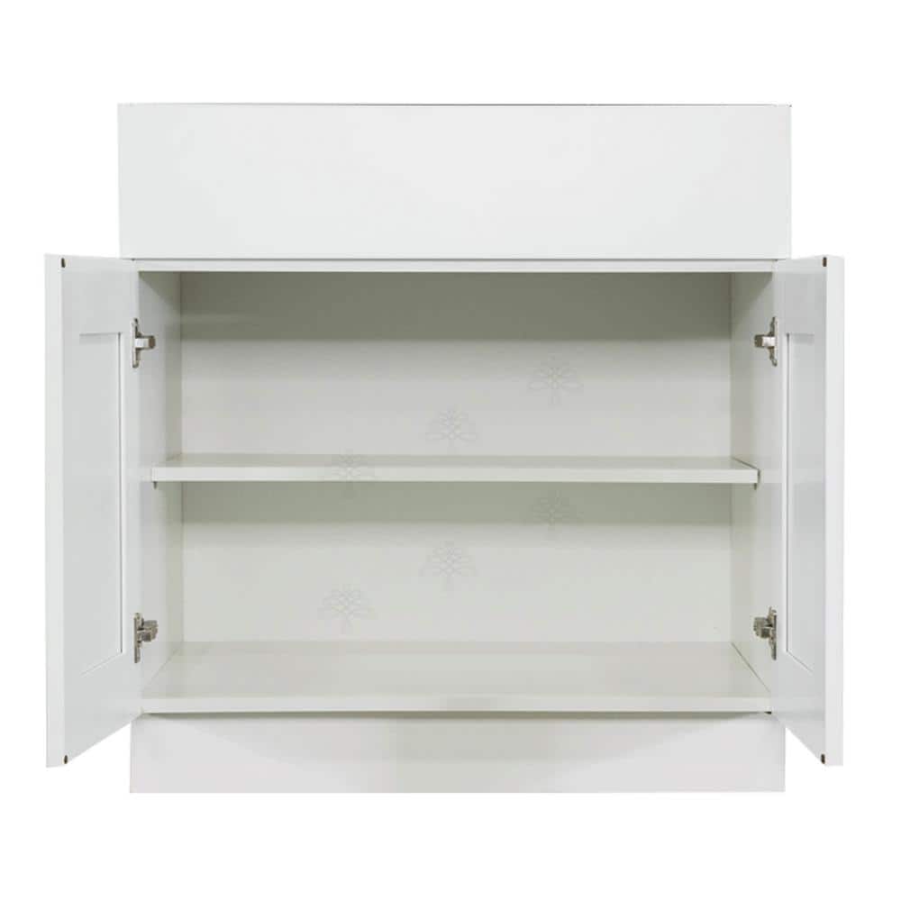LIFEART CABINETRY Anchester Assembled 27 in. x 34.5 in. x 24 in. Base Cabinet with 2-Door and 1-Drawer in Classic White