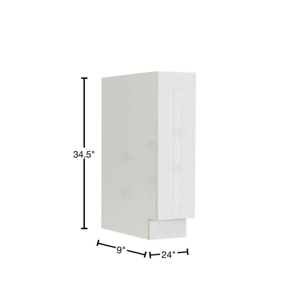 LIFEART CABINETRY Anchester Assembled 9 in. x 34.5 in. x 24 in. Base Spice Rack Cabinet in White