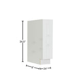 LIFEART CABINETRY Anchester Assembled 9 in. x 34.5 in. x 24 in. Base Spice Rack Cabinet in White