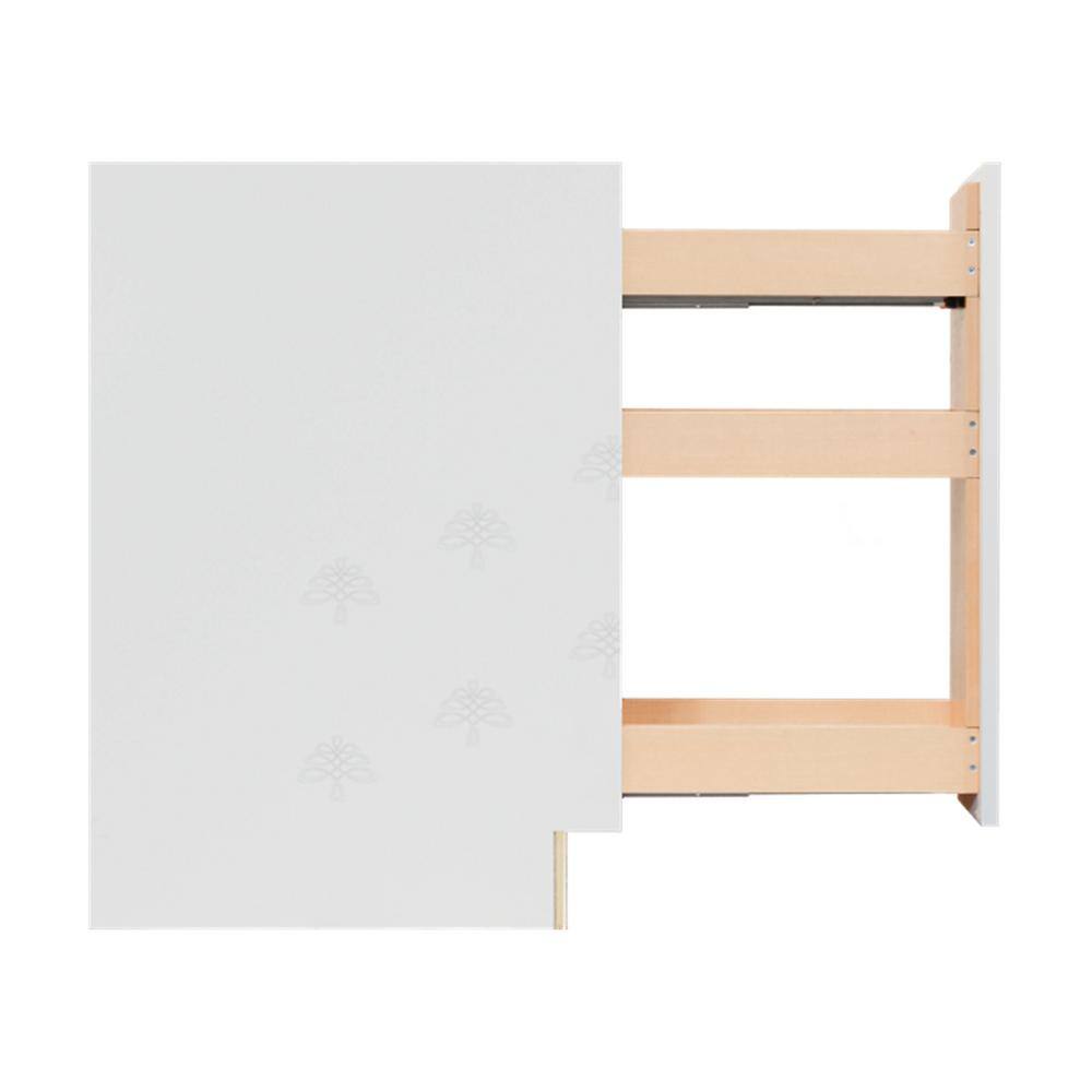 LIFEART CABINETRY Anchester Assembled 9 in. x 34.5 in. x 24 in. Base Spice Rack Cabinet in White