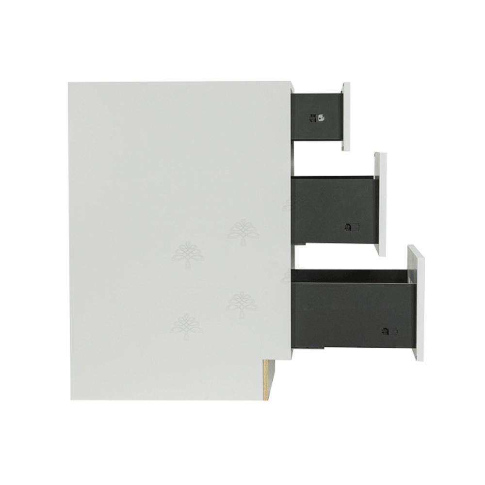 LIFEART CABINETRY Anchester Assembled 12x34.5x24 in. Base Cabinet with 3 Drawers in Classic White
