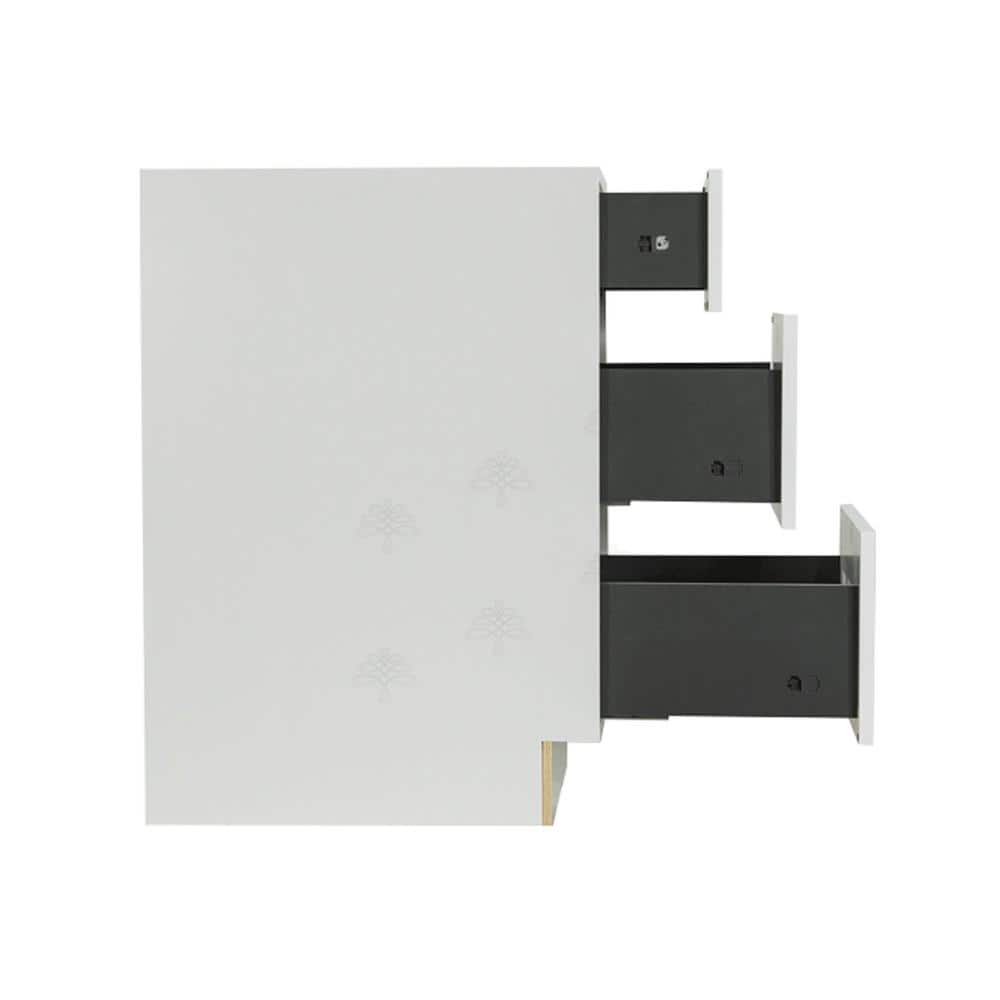 LIFEART CABINETRY Anchester Assembled 18x34.5x24 in. Base Cabinet with 3 Drawers in Classic White