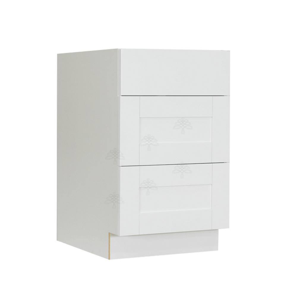 LIFEART CABINETRY Anchester Assembled 18x34.5x24 in. Base Cabinet with 3 Drawers in Classic White