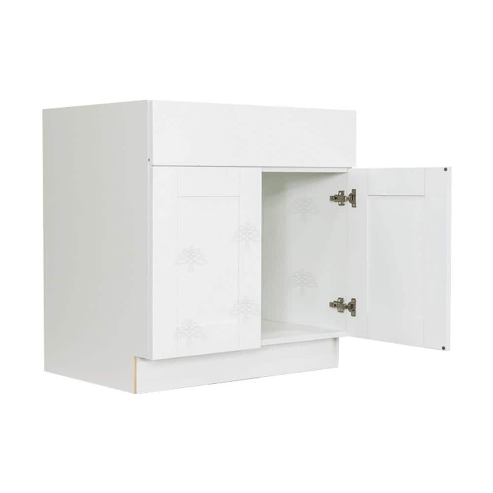LIFEART CABINETRY Anchester Assembled 24 in. x 34.5 in. x 24 in. Sink Base Cabinet with 2-Door in Classic White