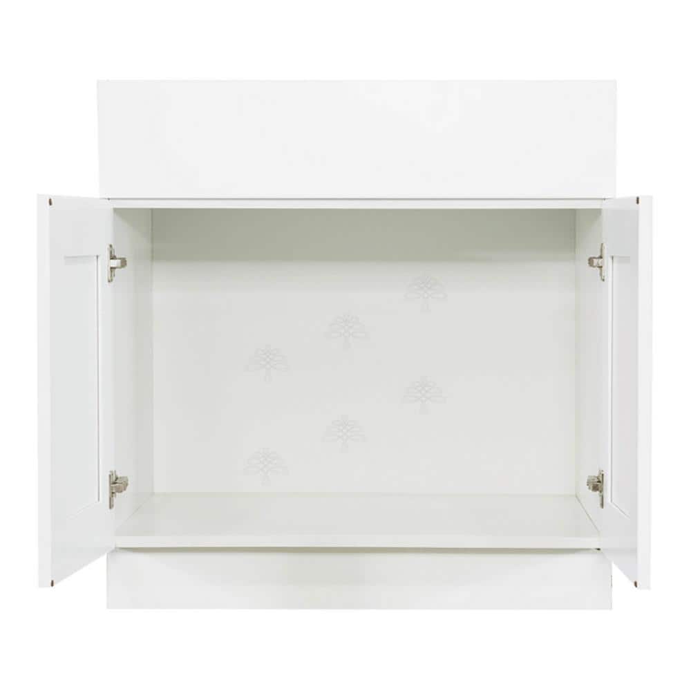 LIFEART CABINETRY Anchester Assembled 24 in. x 34.5 in. x 24 in. Sink Base Cabinet with 2-Door in Classic White