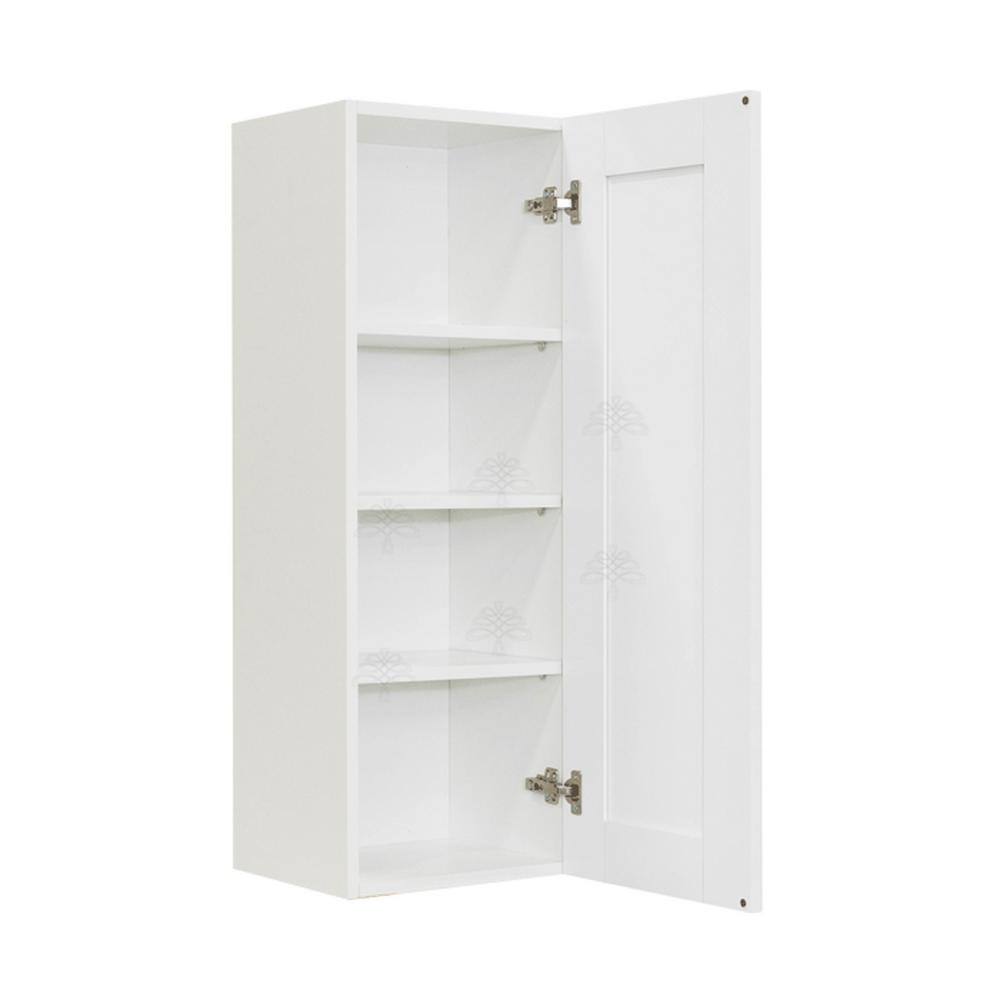 LIFEART CABINETRY Anchester Assembled 12x42x12 in. 1 Door Wall Cabinet with 3 Shelves in Classic White