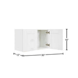 LIFEART CABINETRY Anchester Assembled 30x18x12 in. 2-Door Wall Cabinet with no Shelf in Classic White
