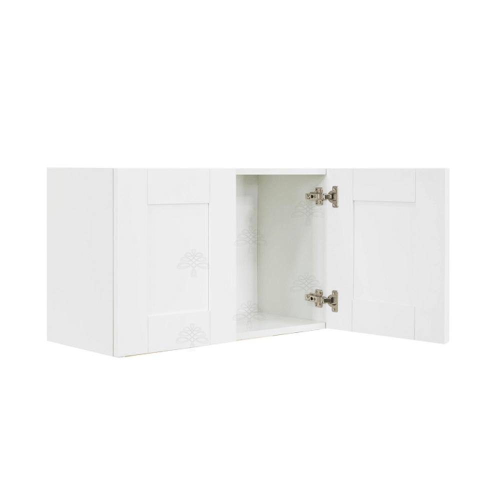 LIFEART CABINETRY Anchester Assembled 30x18x12 in. 2-Door Wall Cabinet with no Shelf in Classic White