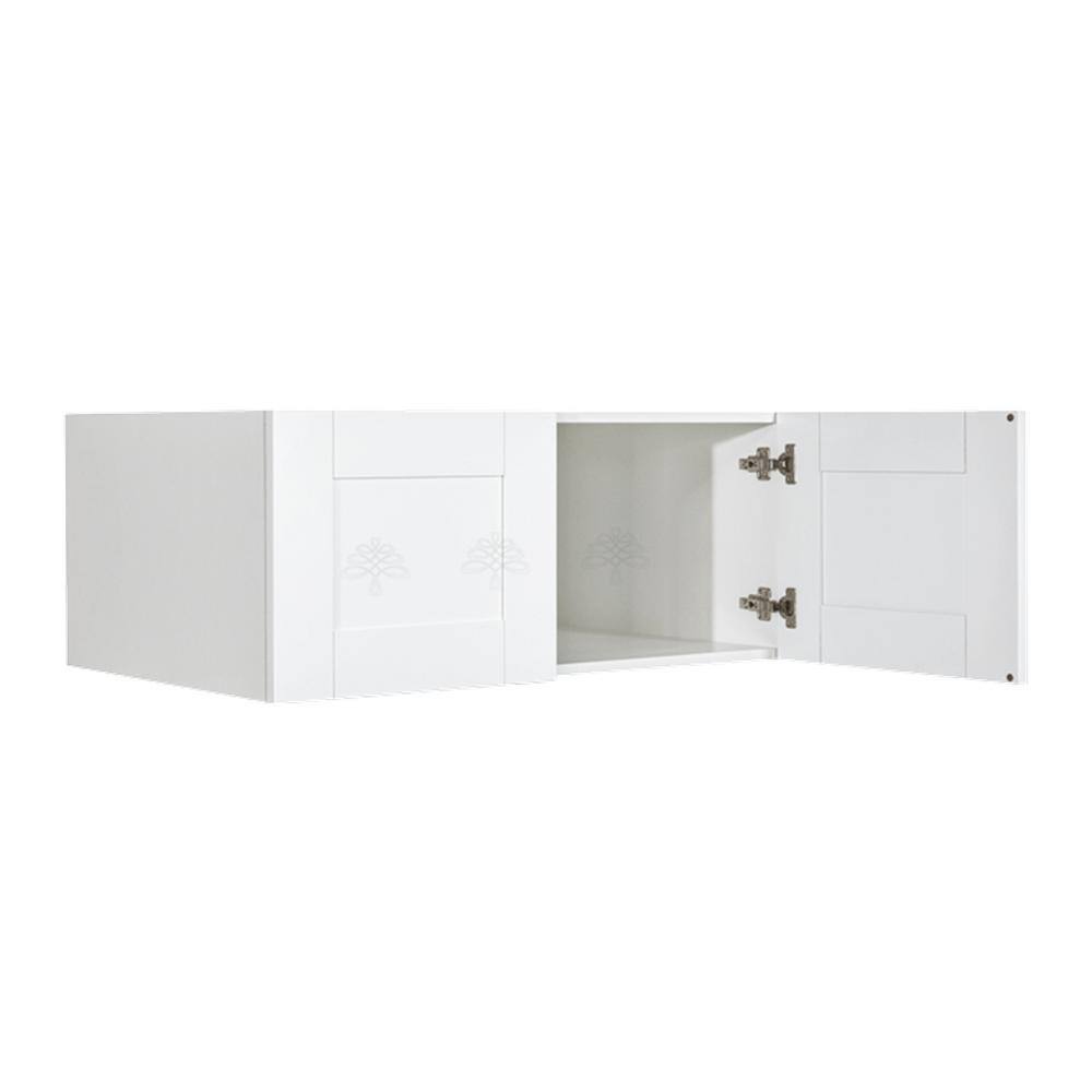 LIFEART CABINETRY Anchester Assembled 36 in. x 18 in. x 24 in. Wall Cabinet with 2-Doors no Shelf in White