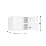 LIFEART CABINETRY Anchester Assembled 36 in. x 24 in. x 12 in. Wall Cabinet with 2-Doors 1-Shelf in White