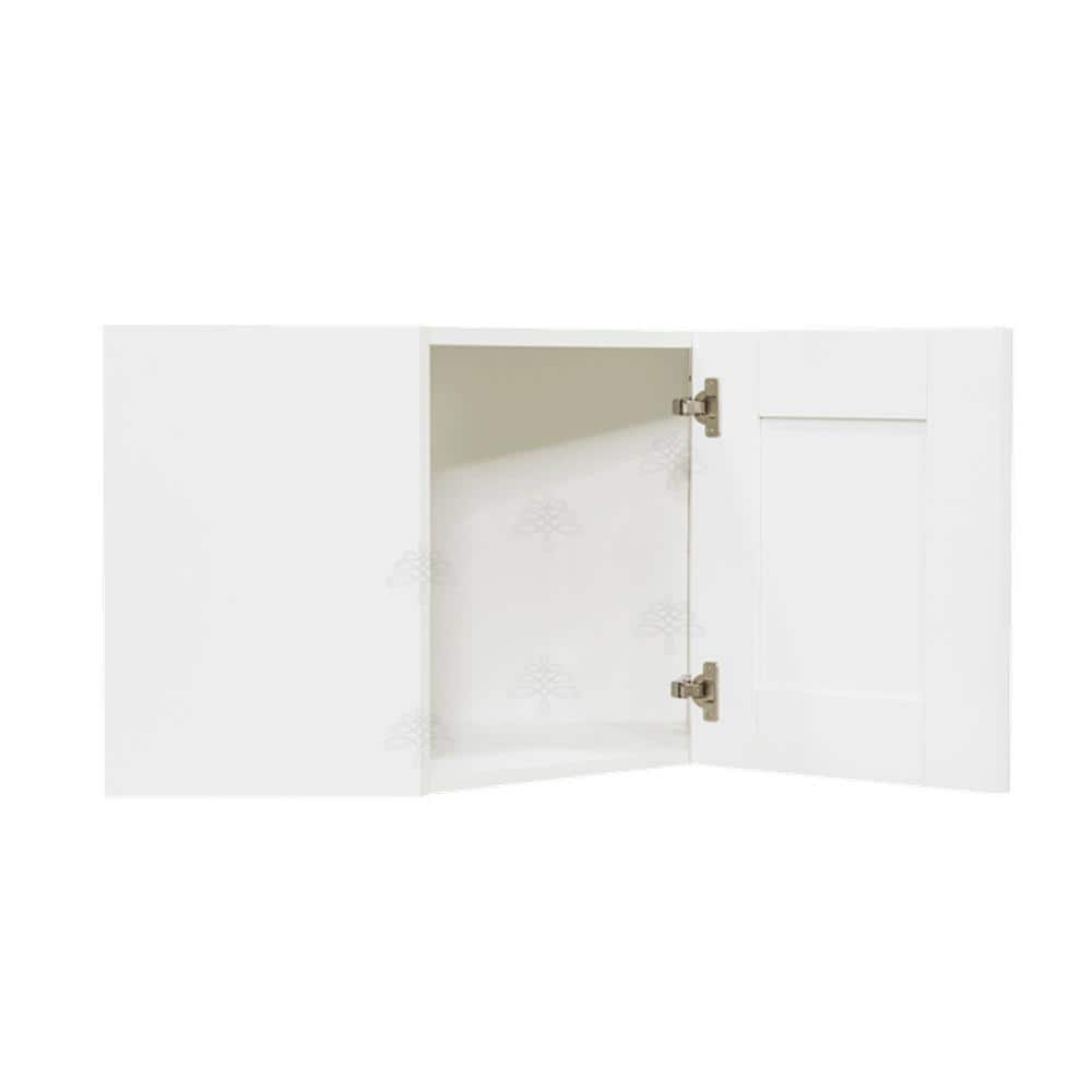 LIFEART CABINETRY Anchester Assembled 24 in. x 12 in. x 12 in. Wall Diagonal Cabinet with 1 Door in White