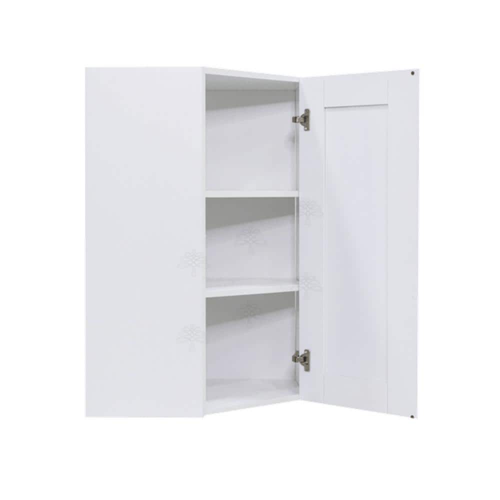 LIFEART CABINETRY Anchester White Plywood Shaker Stock Assembled Wall Corner Kitchen Cabinet (24 in. W x 30 in. H x 12 in. D)