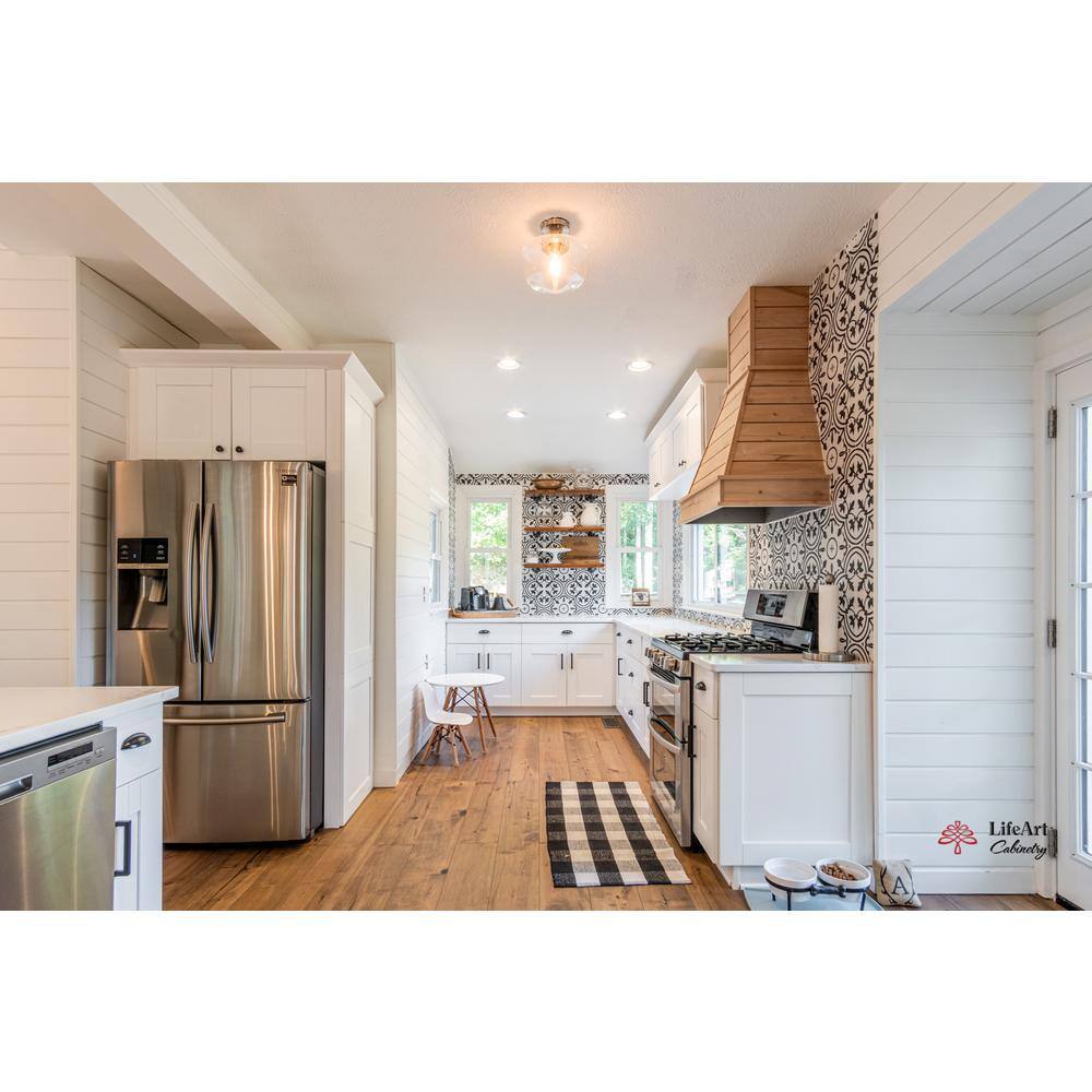 LIFEART CABINETRY Anchester White Plywood Shaker Stock Assembled Wall Corner Kitchen Cabinet (24 in. W x 42 in. H x 15 in. D)